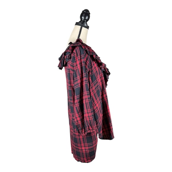 Ralph Lauren Denim & Supply Plaid Ruffle Western  Neckline With Tassel Shirt - Picture 4 of 6